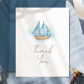 Carte De Remerciements Baby shower blanc aventure nautique