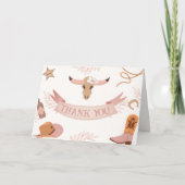 Carte De Remerciements Baby shower blanc blanc rose neutre (Devant)