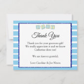 Carte de remerciements baby shower bleu bébé (Devant)