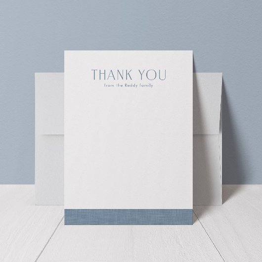 Carte De Remerciements Baby shower bleu cambray simple