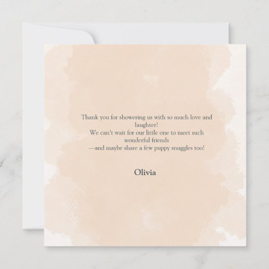 Carte De Remerciements Baby shower Bleu Chien Chien Chien Chien Mur Franç (Dos)