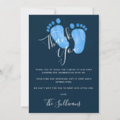 Carte De Remerciements Baby shower bleu marine (Devant)