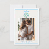 Carte de remerciements Baby shower bleu Mistletoe (Devant)
