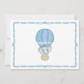 Carte De Remerciements Baby shower Blue Elephant (Dos)