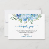 Carte De Remerciements Baby shower Blue Hydrangea (Devant)
