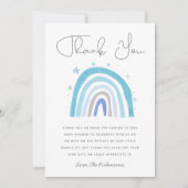 Carte de remerciements Baby shower Blue Rainbow Bo (Devant)