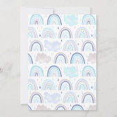 Carte de remerciements Baby shower Blue Rainbow Bo (Dos)