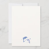Carte De Remerciements Baby shower Blue Simple Summer Dolphin Stars (Dos)