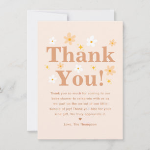 Carte De Remerciements Baby Shower Bohème Daisy