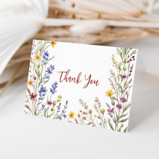 Carte De Remerciements Baby Shower Bohème Fleurie de Mariage