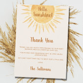 Carte De Remerciements Baby Shower Bohème Hello Sunshine