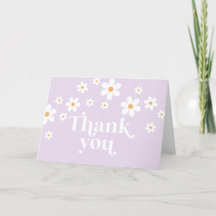 Carte De Remerciements Baby shower bohème lilas de Daisy