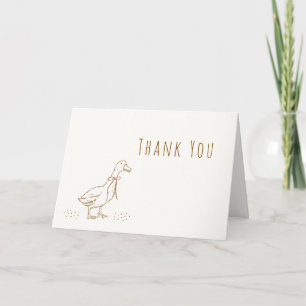 Carte De Remerciements Baby Shower Bohème Minimaliste Doré Oie Ridicule
