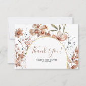 Carte de remerciements Baby shower Boho Automne (Devant)