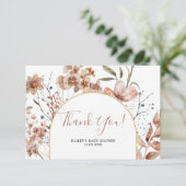 Carte de remerciements Baby shower Boho Automne (Debout devant)