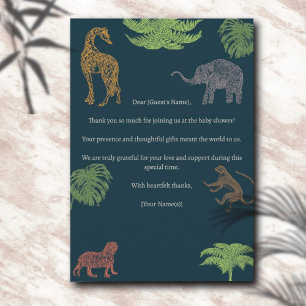 Carte De Remerciements Baby shower Boho Jungle Safari Boy