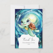 Carte De Remerciements Baby shower Boho Magic Ocean Turtle (Devant)