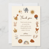 Carte De Remerciements Baby shower Boho neutre et masculin (Devant)
