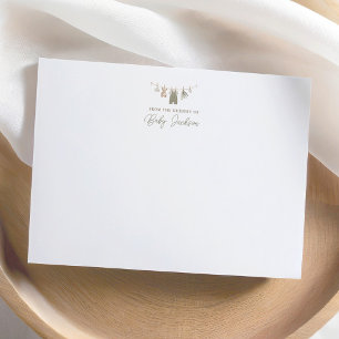 Carte De Remerciements Baby shower Boho Sage Green Boy Vêtements bébé