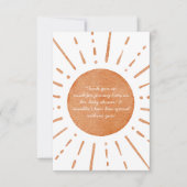 Carte De Remerciements Baby shower Boho Sun (Devant)