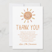 Carte De Remerciements Baby shower Boho Sunshine (Devant)