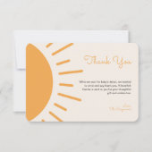 Carte De Remerciements Baby shower Boho Sunshine (Devant)
