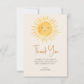 Carte De Remerciements Baby shower Boho Sunshine (Devant)