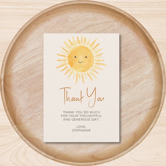 Carte De Remerciements Baby shower Boho Sunshine