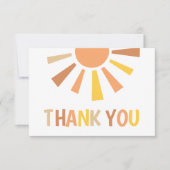 Carte De Remerciements Baby shower Boho Sunshine (Devant)