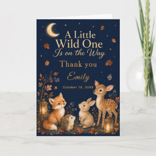 Carte De Remerciements Baby-Shower Bois d'Automne