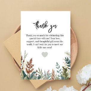 Carte De Remerciements Baby Shower Bois Minimaliste Genre Neutre