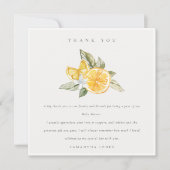 Carte De Remerciements Baby shower botanique minimal Citrus Lemon (Devant)