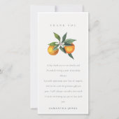 Carte De Remerciements Baby shower botanique minimal d'agrumes orange (Devant)