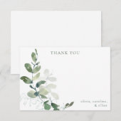 Carte De Remerciements Baby shower Botanique Moderne Eucalyptus Custom (Devant / Derrière)