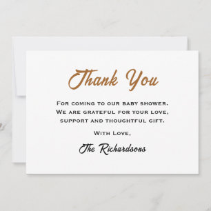 Carte De Remerciements Baby shower Brown Teddy Bear Nous Pouvons Attendre