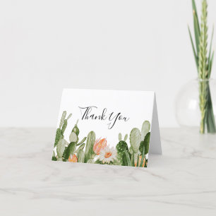 Carte de remerciements Baby shower Cactus