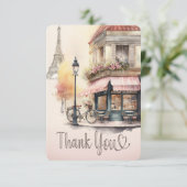 Carte De Remerciements Baby shower Café Français Paris (Debout devant)