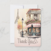 Carte De Remerciements Baby shower Café Français Paris (Devant)