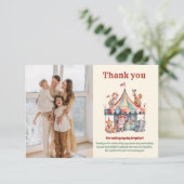 Carte De Remerciements Baby Shower Carnaval à l'aquarelle (Debout devant)