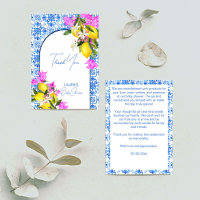 Baby shower Carrelage bleu Citrons bougainvilliers