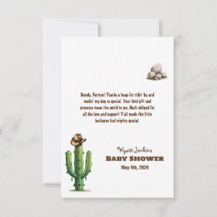 Carte De Remerciements Baby shower Casquette Cowboy