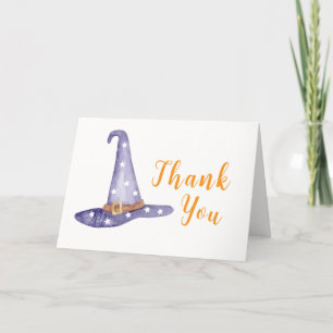 Carte De Remerciements Baby shower Casquette de de Sorcière Little Boo