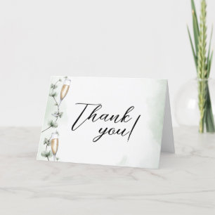 Carte De Remerciements Baby shower champagne Eucalyptus Brunch moderne