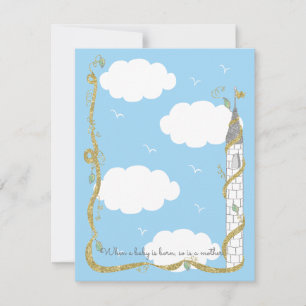 Carte de remerciements baby shower, Château Gold/S