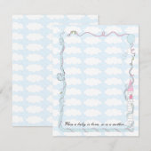 Carte de remerciements baby shower, Château rose/b (Devant / Derrière)