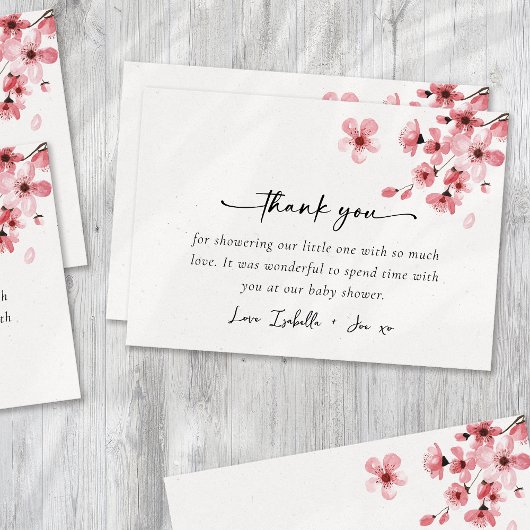 Carte De Remerciements Baby shower Cherry Blossom