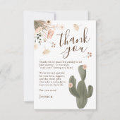 Carte De Remerciements Baby Shower Chic Désert (Devant)