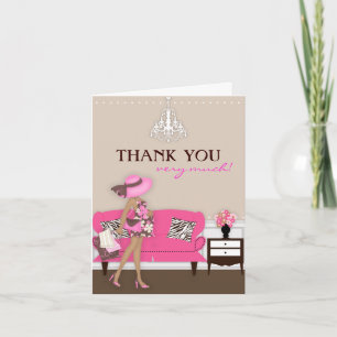 Carte de remerciements Baby shower Chic Modern Mom