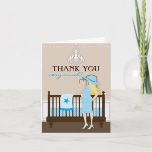 Carte de remerciements Baby shower Chic Modern Mom