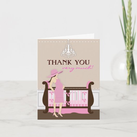 Carte de remerciements Baby shower Chic Modern Mom (Devant)